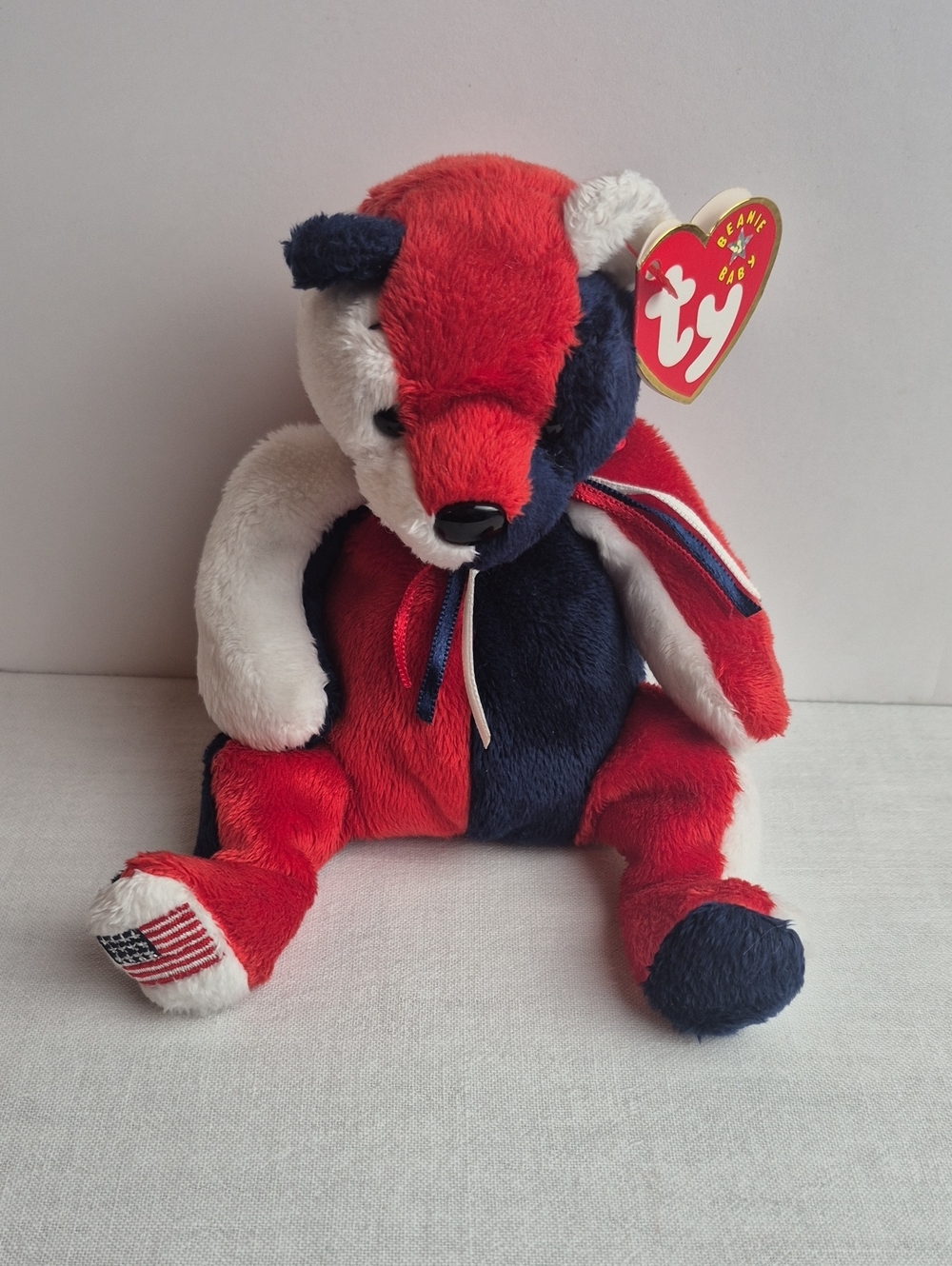 Ty Beanie Baby, Patriot, Red White Blue Bear